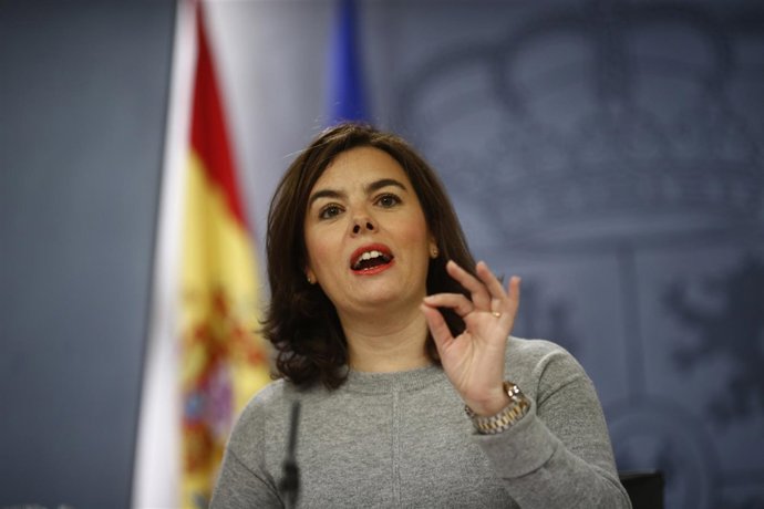 Soraya Sáenz de Santamaría tras el Consejo de Ministros