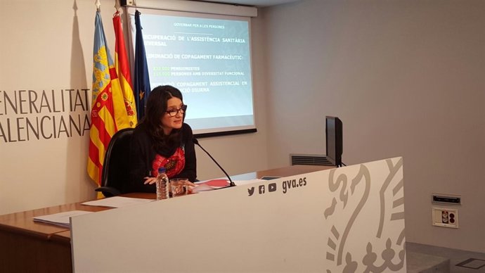 Oltra en la rueda de prensa posterior al pleno del Consell