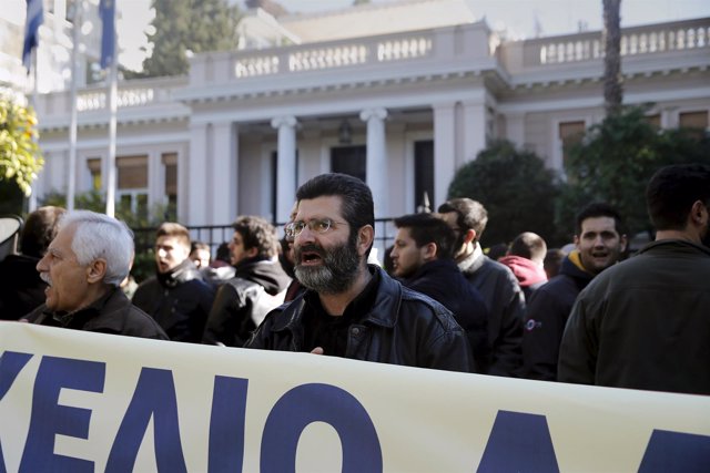 Manifestación en Grecia contra el plan de pensiones