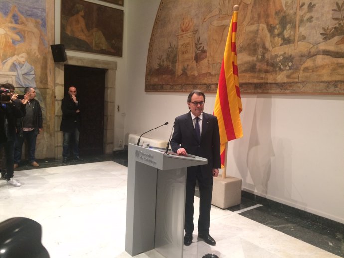 Artur Mas en rueda de prensa en el Palau de la Generalitat