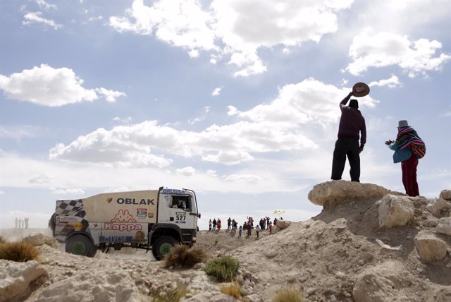 Germano drives his MAN truck during the Dakar Rally 2016 in Chulluquiani