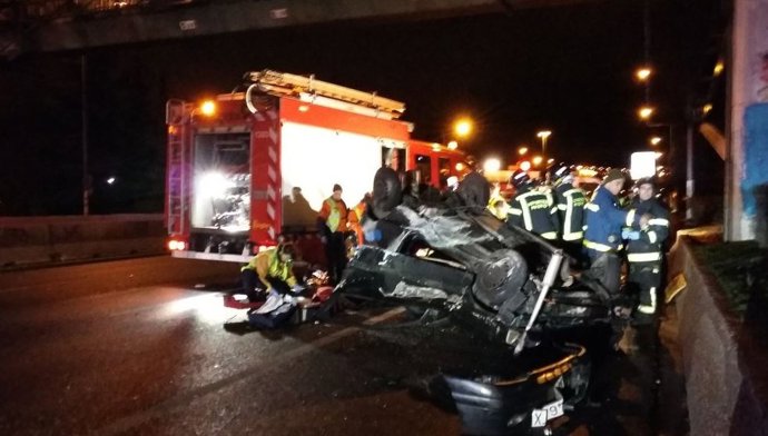 Accidente en la A6, kilómetro 4