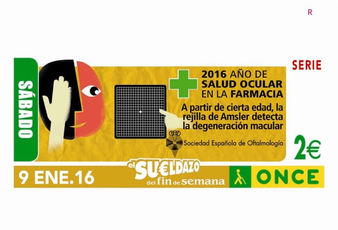 Cupón de la ONCE del 9 de enero de 2016