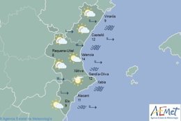 Predicción del tiempo para este domingo en la Comunitat