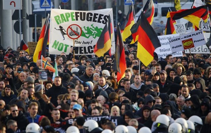 Manifestación en Alemania contra los refugiados 