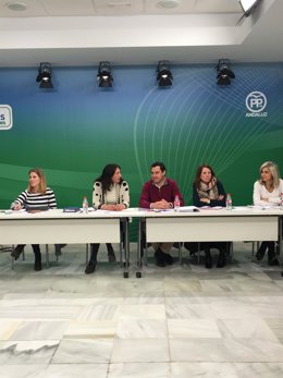 Juana Moreno durante una reunión del Comité de Dirección del PP-A 