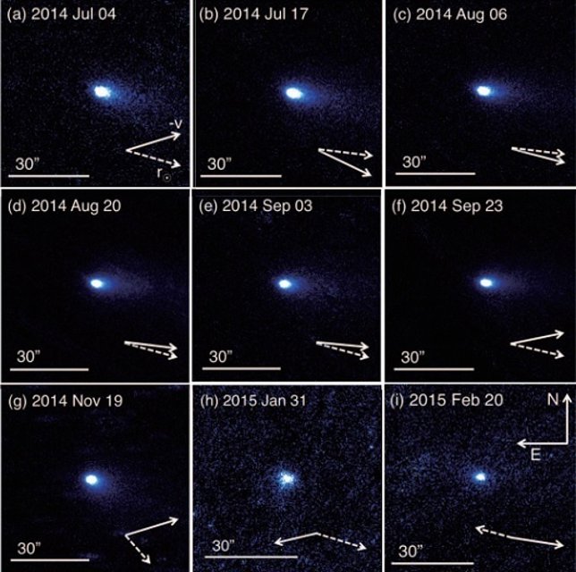 Serie de imágenes de 17P/Holmes