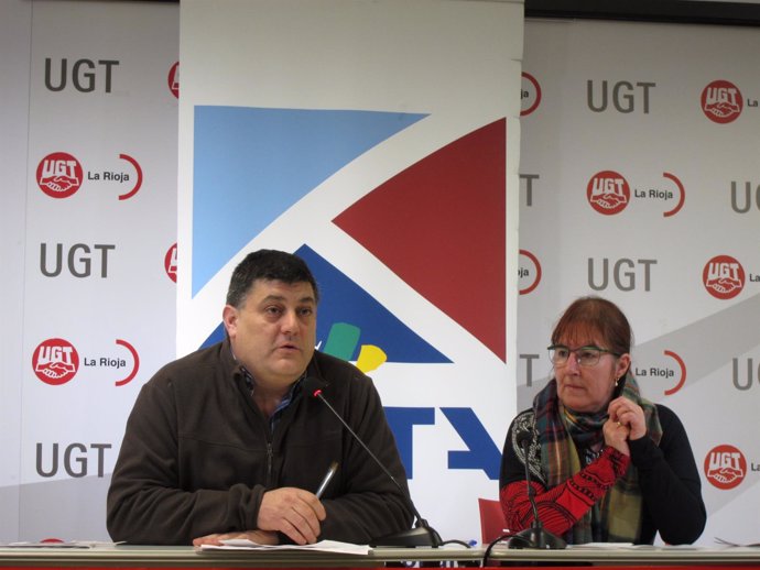 Javier Marzo y Susana Ruiz de UPTA Rioja en rueda de prensa