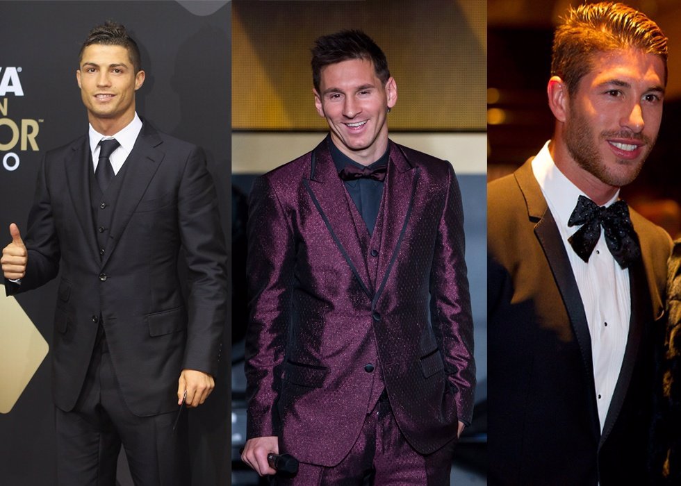 Cristiano Ronaldo, Messi y Sergio Ramos en las galas del Balón de Oro