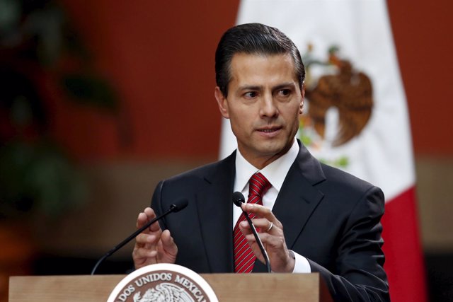 Mexico's President Enrique Pena Nieto speaks during a news conference at the Nat