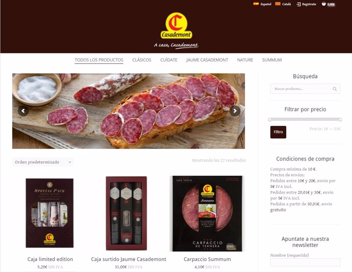 Tienda 'on line' de Casademont