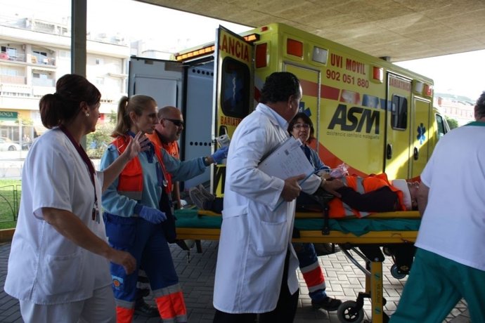 Simulacro accidente aéreo, Urgencias, hospital