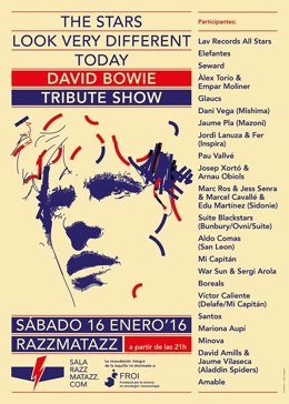 Cartel del tributo a David Bowie en Razzmatazz