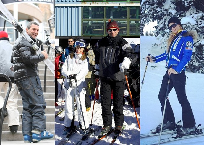 Banderas, los Reyes y Paris Hilton en la nieve