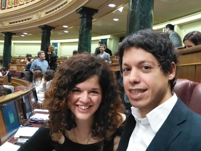 Sofía Castañón y Segundo González, en el Congreso. 