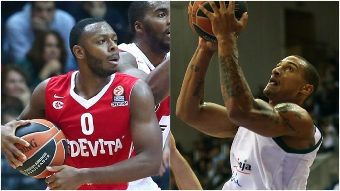 Jacob Pullen (Cedevita Zagreb) y Edwin Jackson (Unicaja)