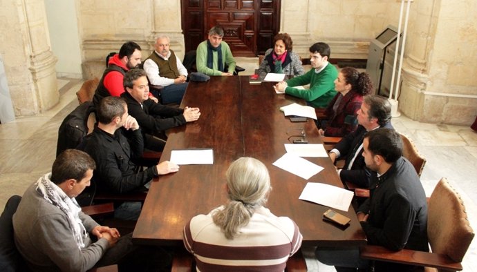 Reunión de CCOO con grupos municipales del Ayuntamiento de Sevilla