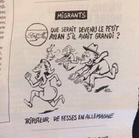 'Charlie Hebdo' provoca con una viñeta sobre el niño Aylan Kurdi