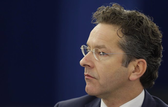 Dutch Finance Minister and Eurogroup President Dijsselbloem attends a debate on 