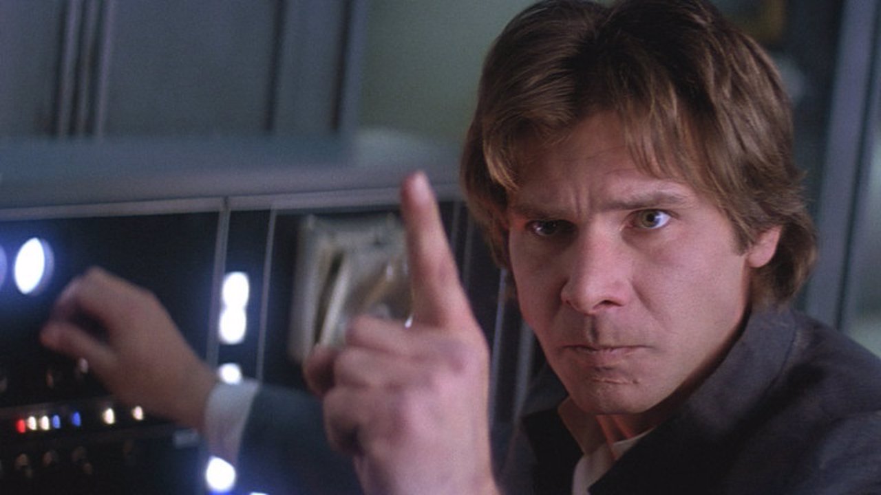 Harrison Ford interpretando a Han Solo
