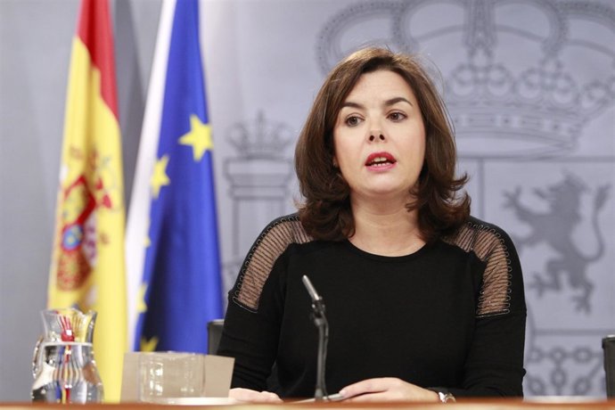 Soraya Sáenz de Santamaría tras el Consejo de Ministros