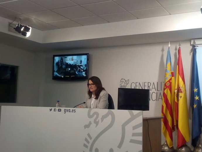 Oltra en la rueda de prensa del pleno del Consell