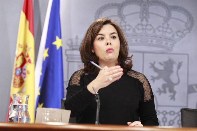 Soraya Sáenz de Santamaría tras el Consejo de Ministros