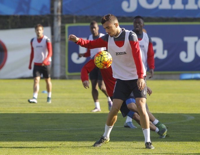Jordán, entrenando con el RCD Espanyol