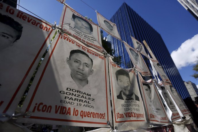 Pictures of the 43 students missing from Ayotzinapa College Raul Isidro Burgos a