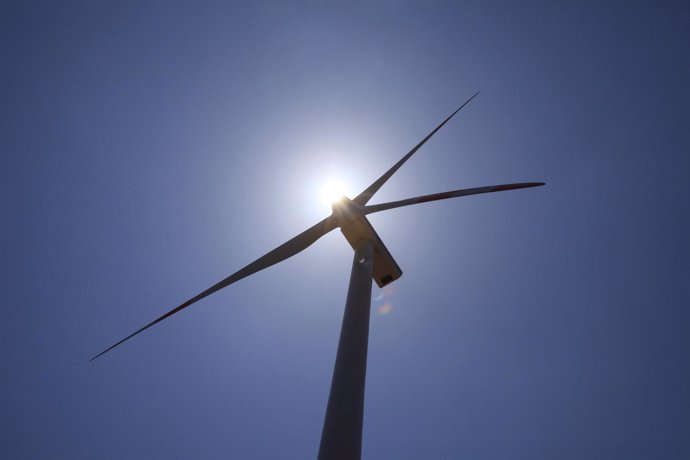 A wind mill is seen at the Monte Redondo wind farm outside Ovalle, north of Sant