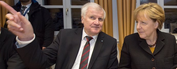 El ministro presidente de Baviera y la canciller