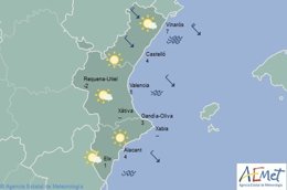 Predicción del tiempo para este domingo en la Comunitat