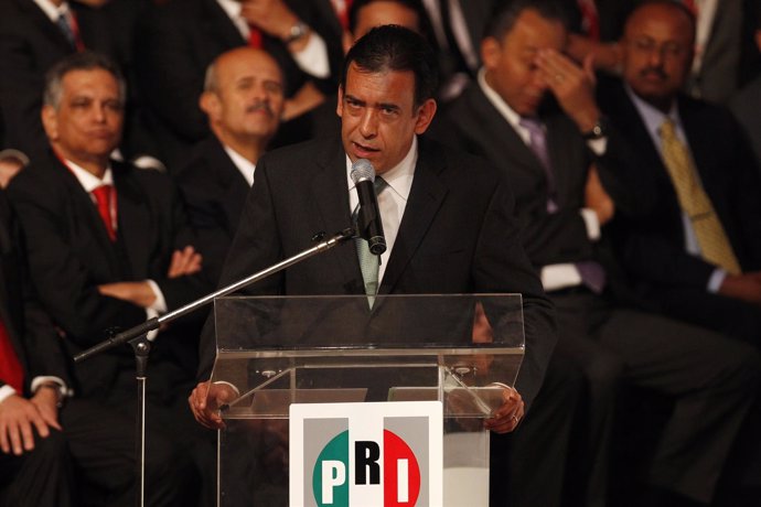 Moreira, principal leader from the Institutional Revolutionary Party (PRI), spea