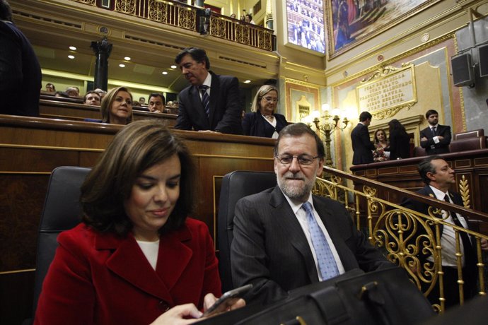Rajoy y Santamaría en la constitución del Congreso
