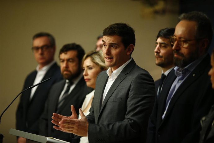 Rueda de prensa de Albert Rivera en el Congreso