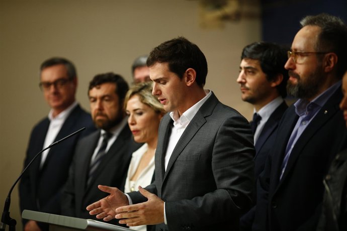 Rueda de prensa de Albert Rivera en el Congreso