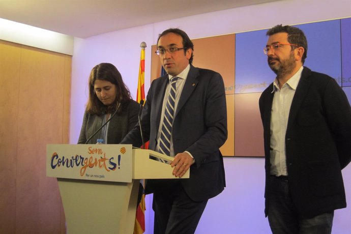 Marta Pascal, Josep Rull y Francesc Sánchez, de CDC