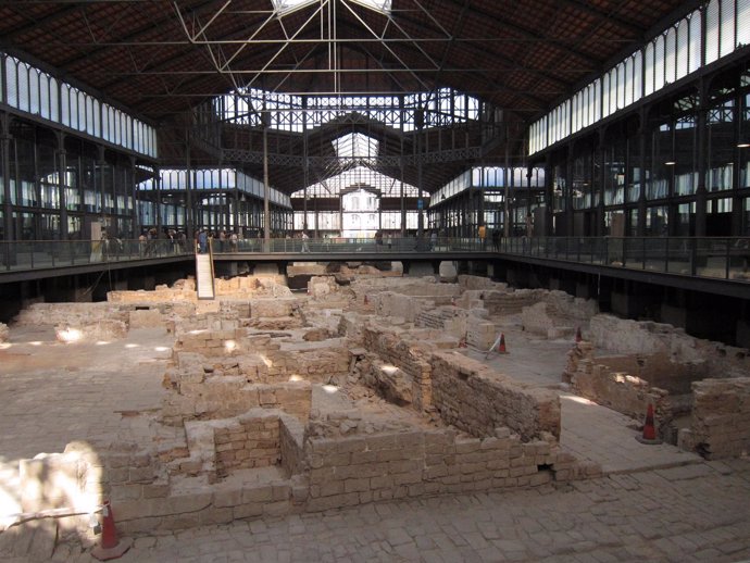 Las ruinas de la Barcelona de 1714 en el antiguo mercado del Born