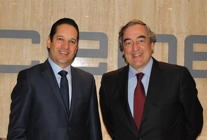 Juan Rosell (CEOE) con el gobernador de Querétaro, Francisco Domínguez
