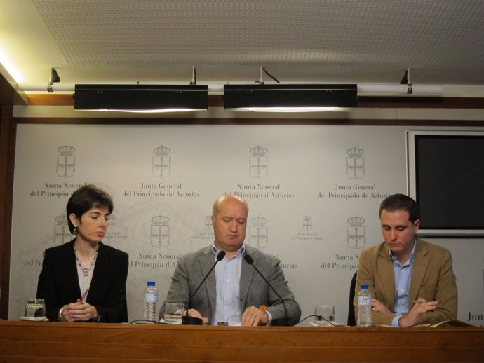 Emma Ramos, Luis Venta y David González Medina, diputados del PP en Asturias