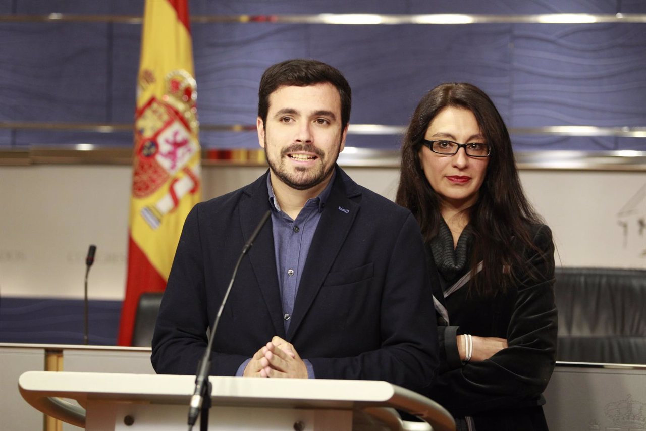 Aolberto Garzón en rueda de prensa tras reunirse con el Rey