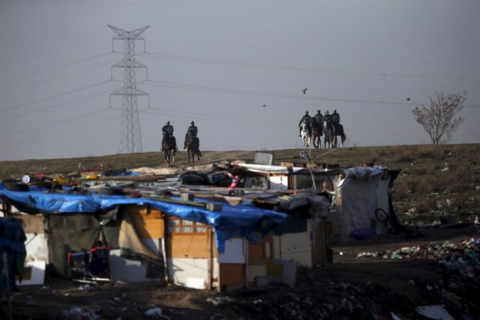 Policía Nacional en la operación en El Gallinero por el robo de cobre 