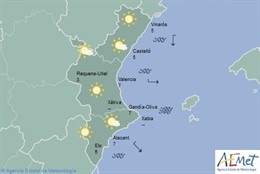 Predicción del tiempo para este jueves en la Comunitat