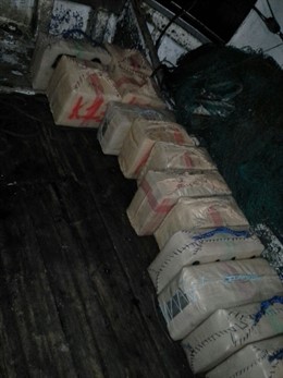 Droga intervenida por la Guardia Civil en un pesquero