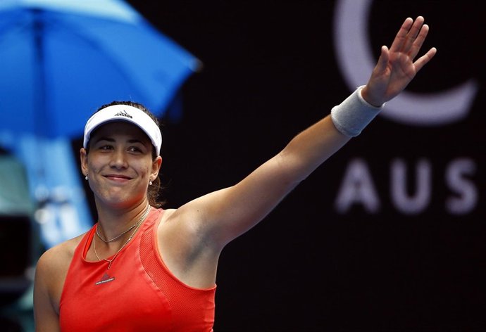Muguruza celebra su victoria en segunda ronda en el Abierto de Australia