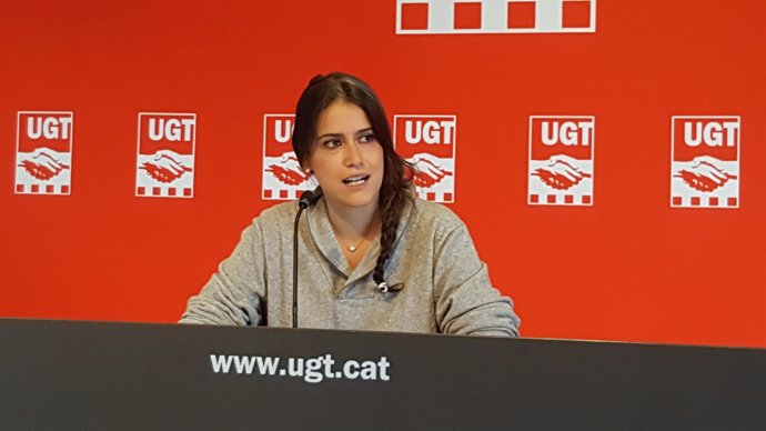 La portavoz de Avalot-Joves de UGT de Catalunya, Afra Blanco
