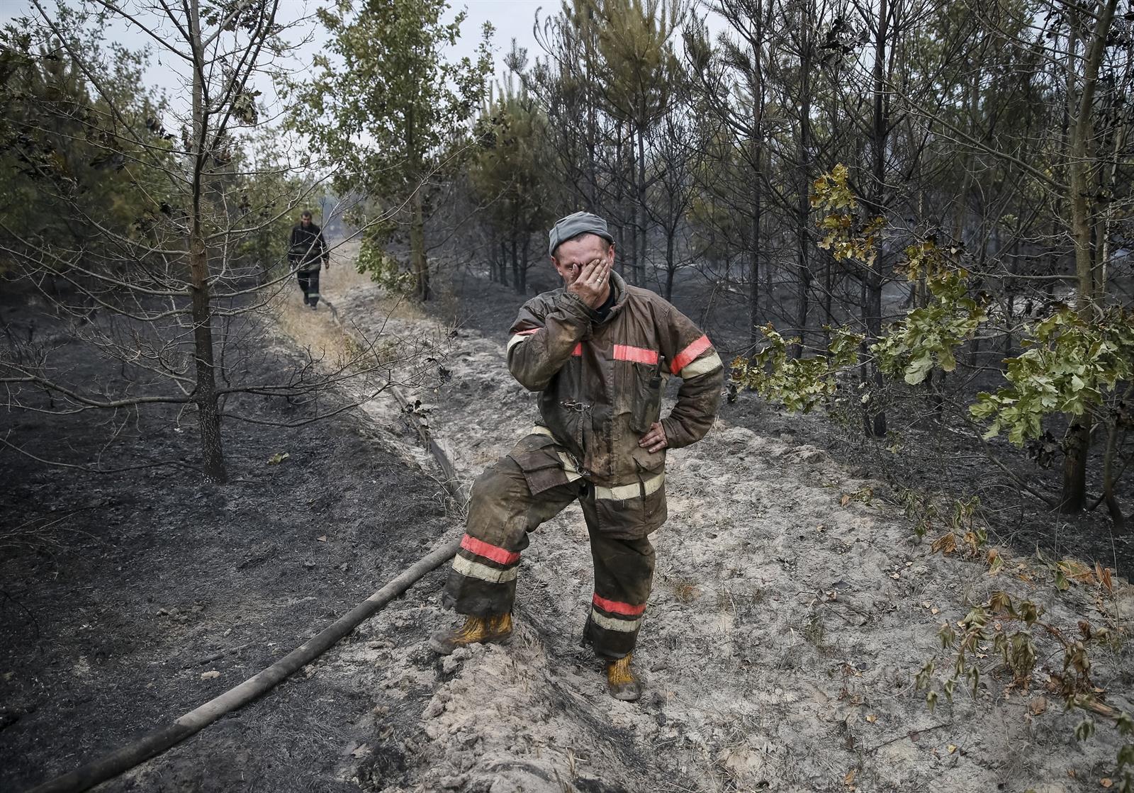 Bombero en Ucrania