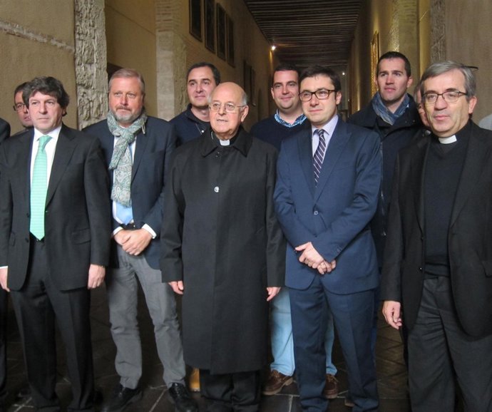 Ricardo Blázquez, antes de compartir mesa y mantel con los periodistas.