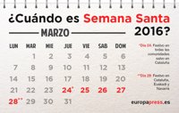 ¿Cuándo es Semana Santa 2016?