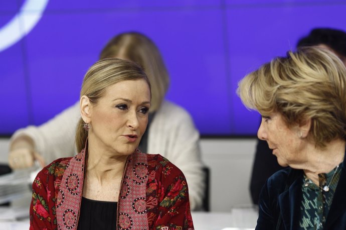 Cristina Cifuentes y Esperanza Aguirre en la Junta Directiva del PP de Madrid